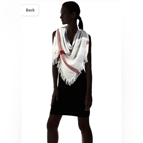 Burberry Large Ivory Check Fine Merino Wool Scarf Wrap - Picture 3 of 16